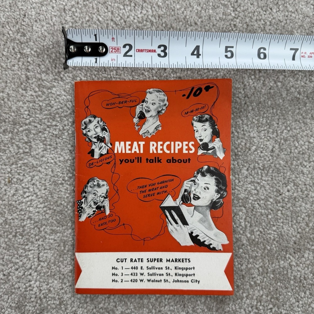 Vintage‎ 1950s MEAT RECIPES You'll Talk About! Booklet Kingsport Johnson City - Picture 2 of 4